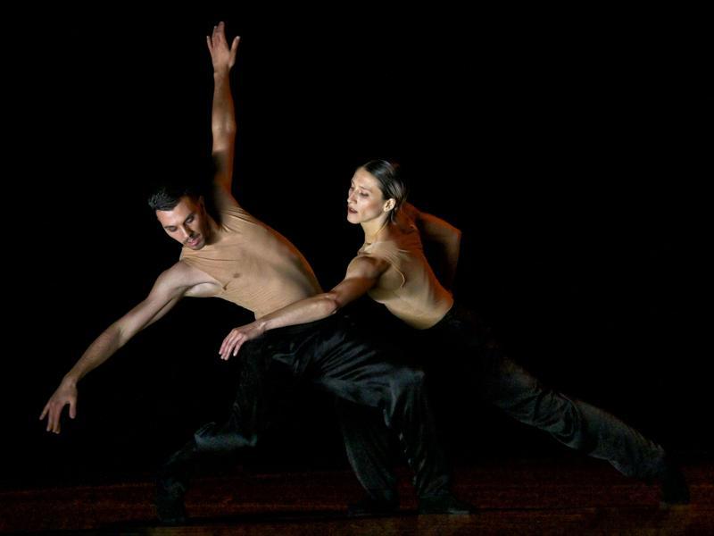 Ballet BC Artists Eline Malegue and Luca Afflitto in SWAY by Medhi Walerski. Photo by Michael Slobodian